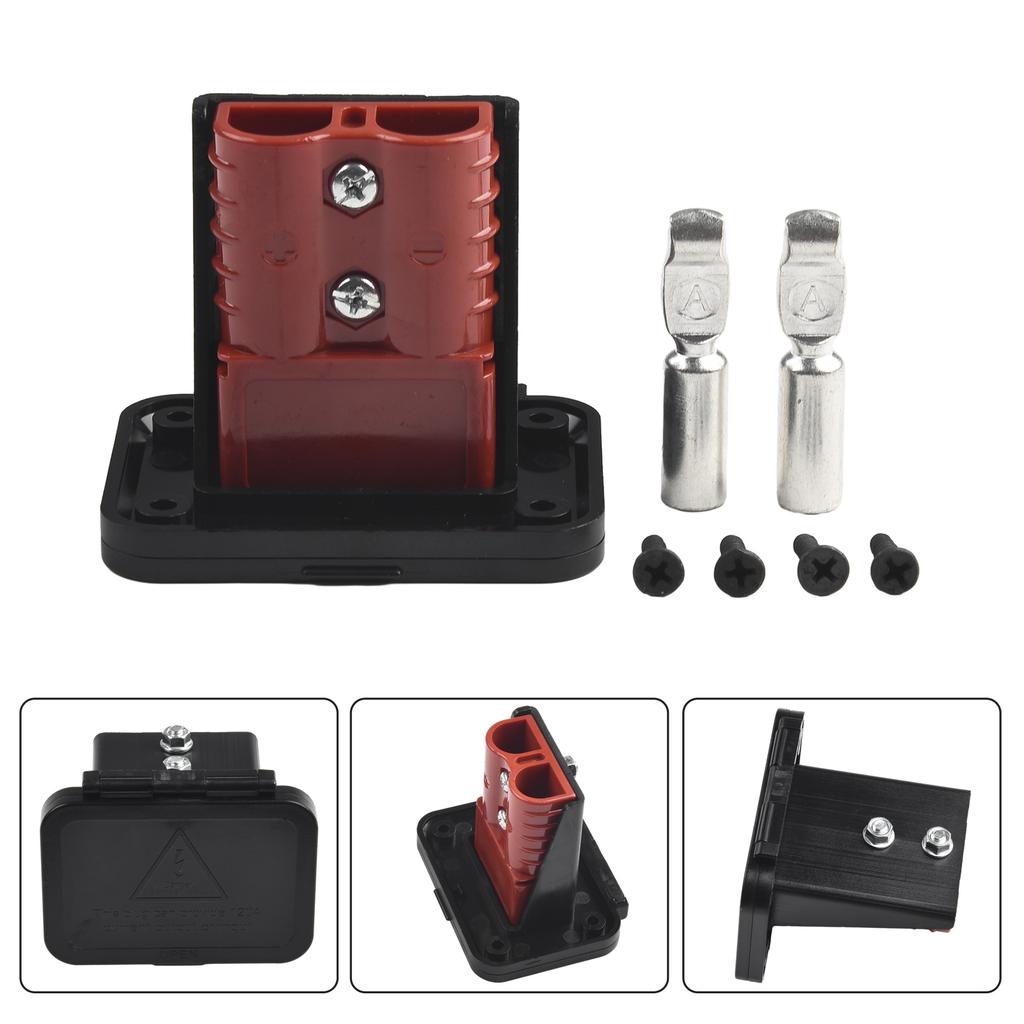 Mounting Bracket for 120A For Anderson Connectors with Cover for Flush Installation on Panels in RVs Boats and Trucks