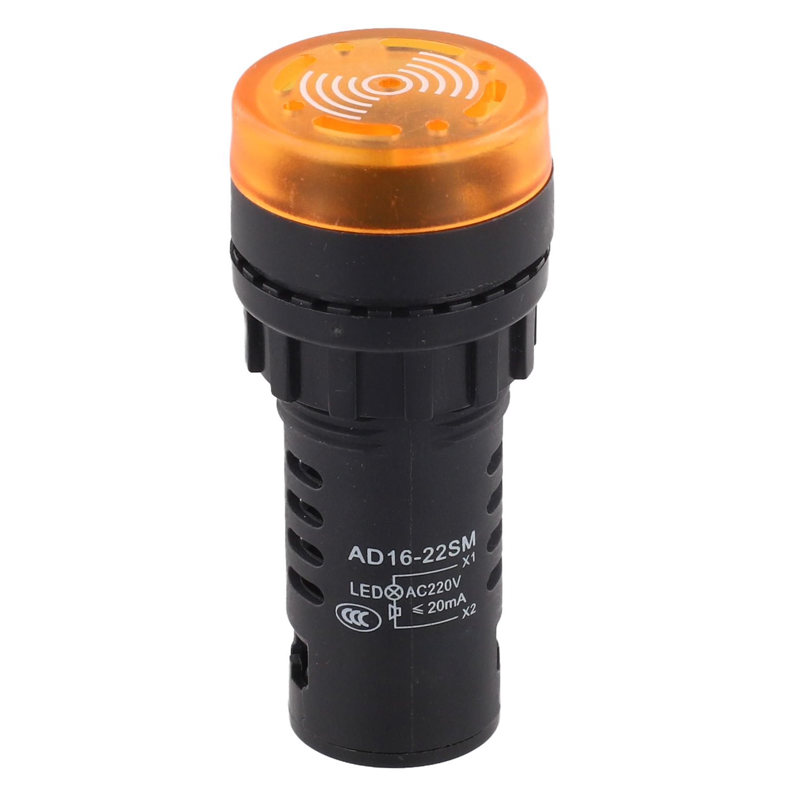AD16-22SM Звуковой световой сигнал Тревога AC/DC12V 24V 220V Мигающий зуммер Красный 22MM Сигнальный светодиод Активный зуммер Звуковой сигнал Тревога Индикатор