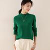 TUHUANG Women's Pure Wool Semi-High Collar Knit Sweater