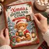 Blind Box Surprise Gift Highland Cow Advent Calendar with 24 Unique Hanging Ornaments for Thanksgiving Christmas Pumpkin Maple Leaf Party Supplies