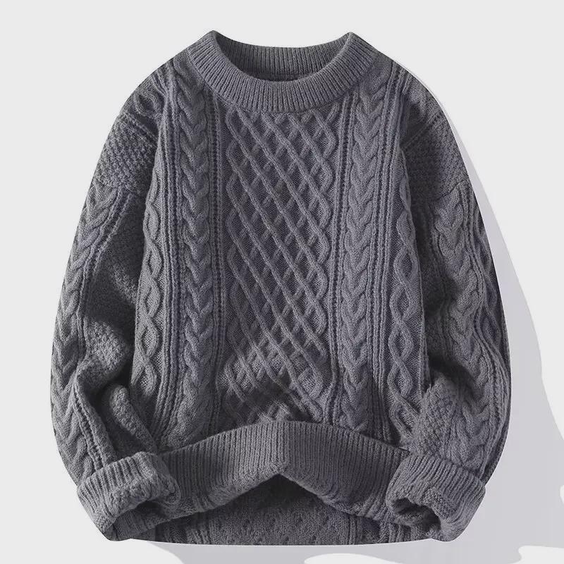Men's Soft Knit Sweater – Trendy, Warm Round Neck Sweater for Autumn/Winter