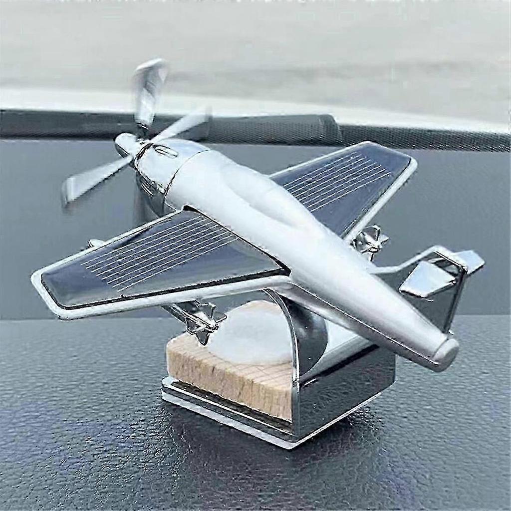 Solar Powered Rotating Aircraft Desktop Aircraft Decoration Interior Decoration Car Decoration Children's Birthday Gift