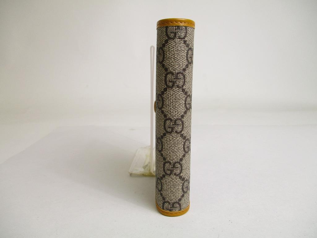 Authentic GUCCI GG Supreme Orchre Leather Passport Holders #a370   Refurbished