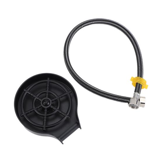 Küchenspüle, Glasspüler, Hochdruck, leistungsstarke Sprühdüsen, freihändige Bedienung, 360-Grad-drehbarer Tassenspüler, Spülbeckenaufsatz