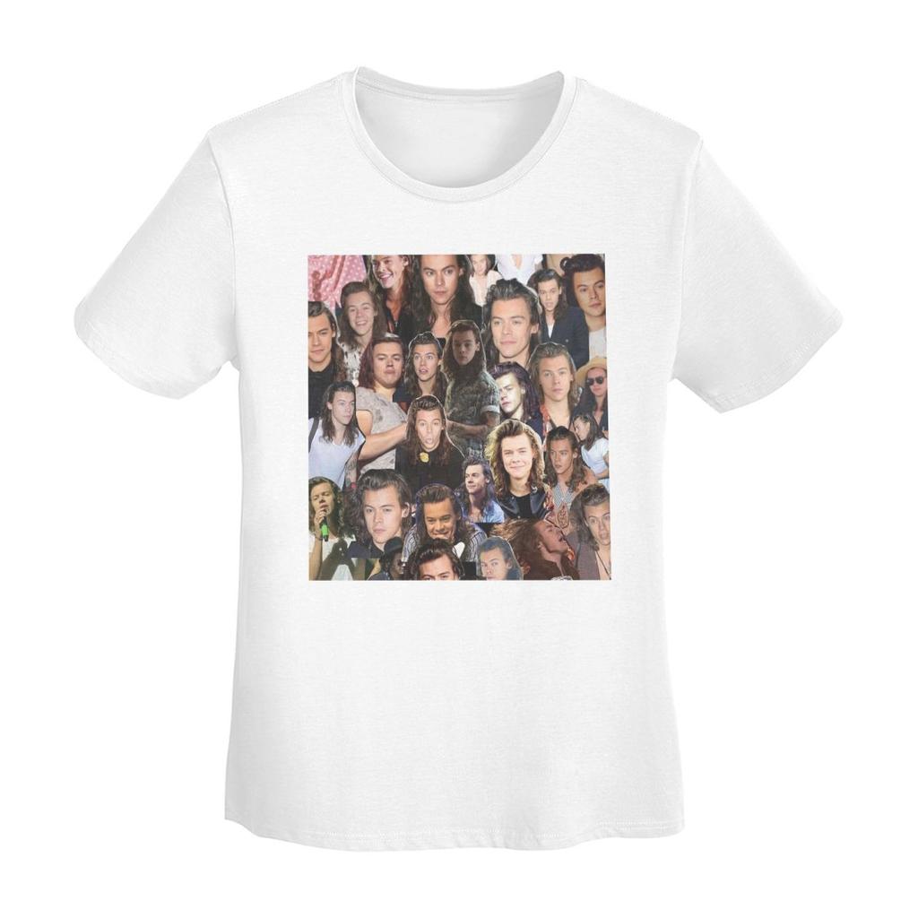 Harrystyles TShirt Women Short Sleeve T Shirts Crew Neck Clothing Cotton Summer Tees Streetwear