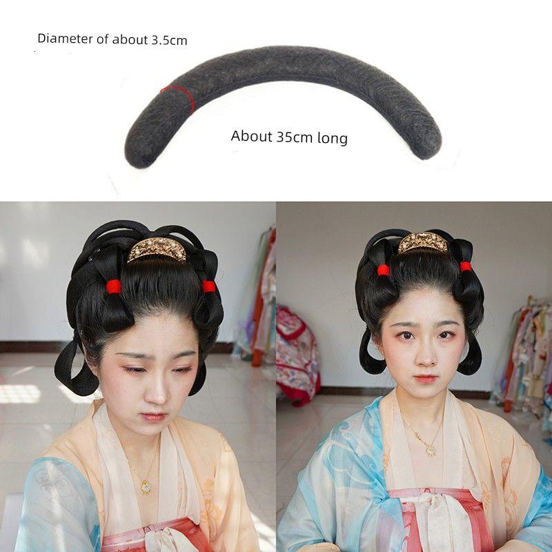 

[Юнья] Прическа пучок династии Хань в стиле Тан, подтягивающая лицо, накладка на лоб, мешочек для волос, юбка чеки, полный стиль, плоский мешочек для волос, лысый About 3.5cm * 35cm