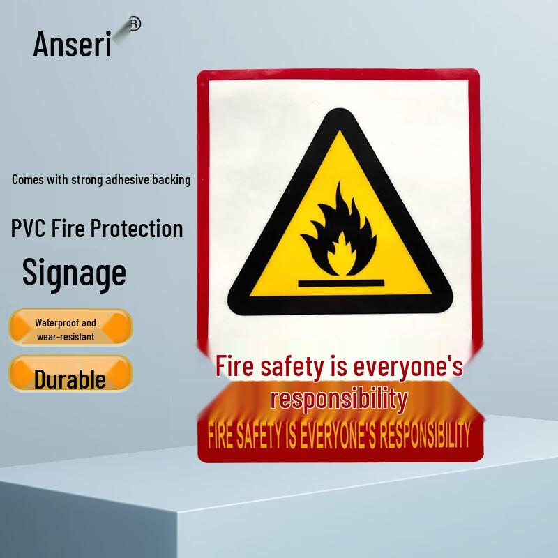 Anserui PVC Fire Safety Warning Sticker