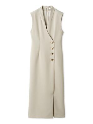 Gold Button Gilet Dress SWFO244242IVR0