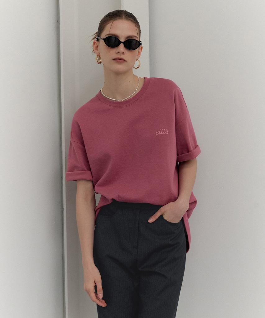 CITTA Signature Logo Stitch Oversized T-Shirt_Ctt357 (Pink)