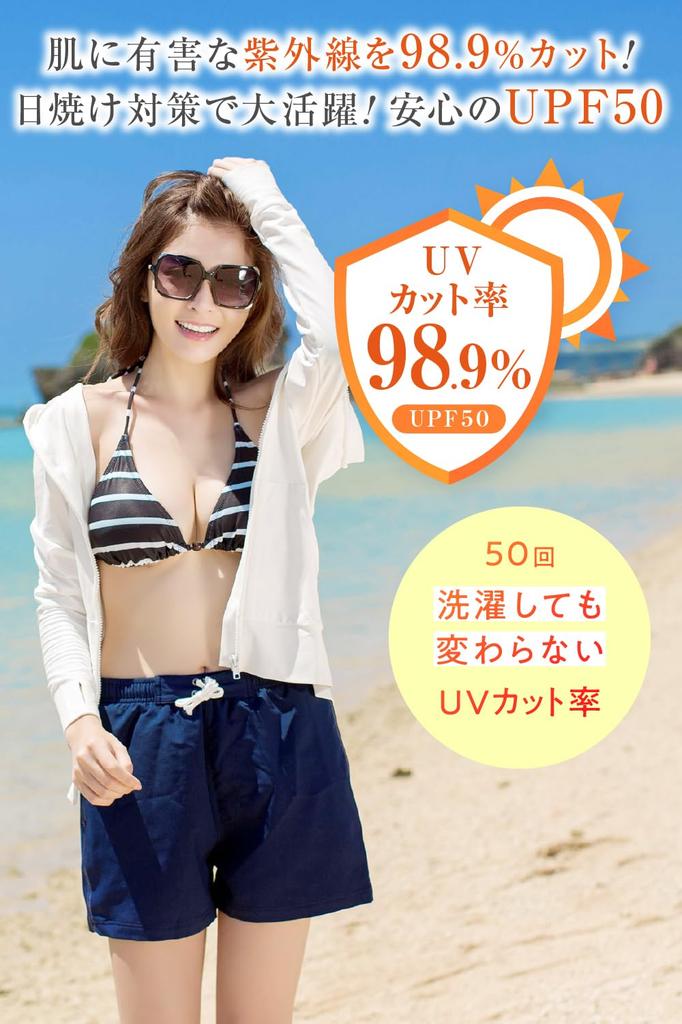 [GRAD] Damrashguard, "Hög kvalitet, Enkel" Badkläder, Huvtröja, Långärmad, UV-skydd, UPF 50 (M, vit)