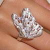2025 Fashion Hot Ring Zircon Pearl Butterfly Closed Ring Luxury Flash Diamond Temperament Joker Ring