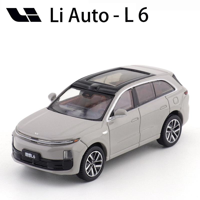 Li Auto L6 Car Model 1/64 Car Alloy Motor Vehicle Diecast Metal Model Kids Toys for Boys Friends Gifts Collect Ornaments