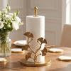 Rose Shaped Roll Paper Towel Holder Ginkgo Leaf Tissue Stand Tissue Storage Rack  for Kitchen
