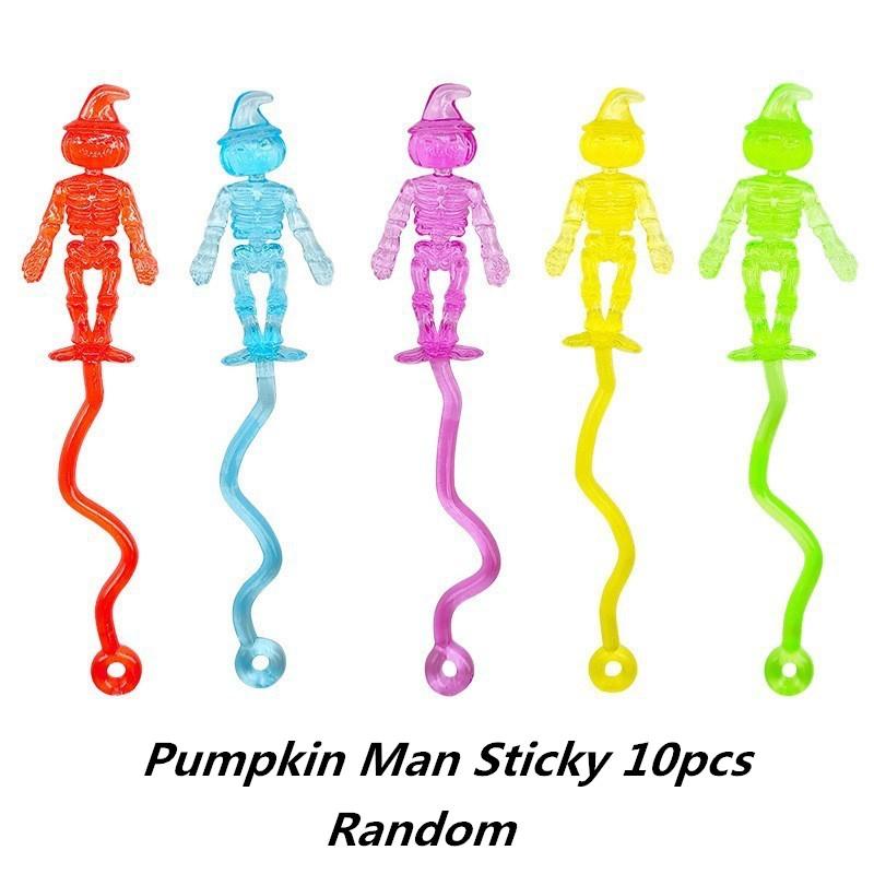 Halloween Spider Pumpkin Man Skeleton Trick Wall Climbing Sticky Toy Kids Novelty Gift Kids Funny Elastic Toy