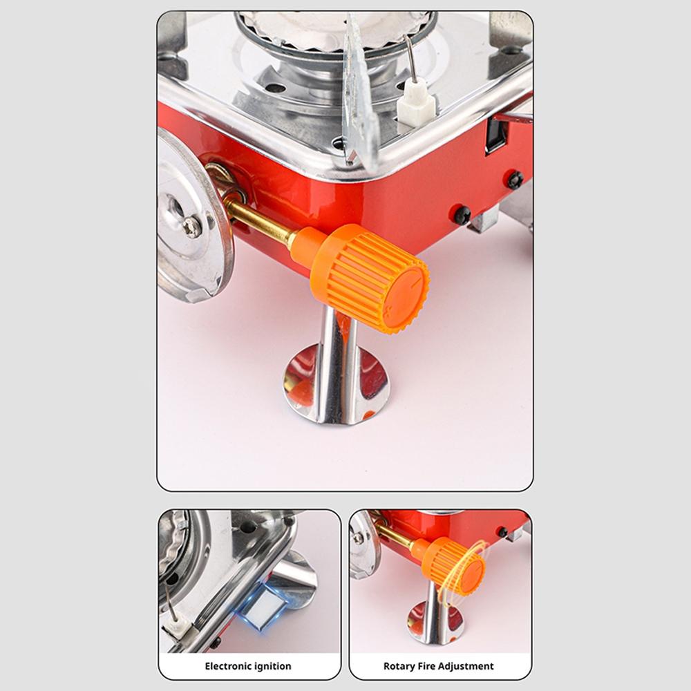 3500W Windproof Camping Gas Stove Foldable Portable Outdoor Burner with Piezo Ignition Lightweight Backpacking Stove for Hiking