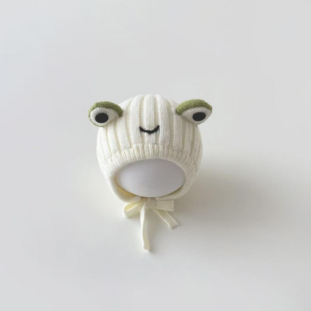 Baby hat autumn and winter cute woolen hat infant super cute thickened ear protection hat small month age warm cover hat