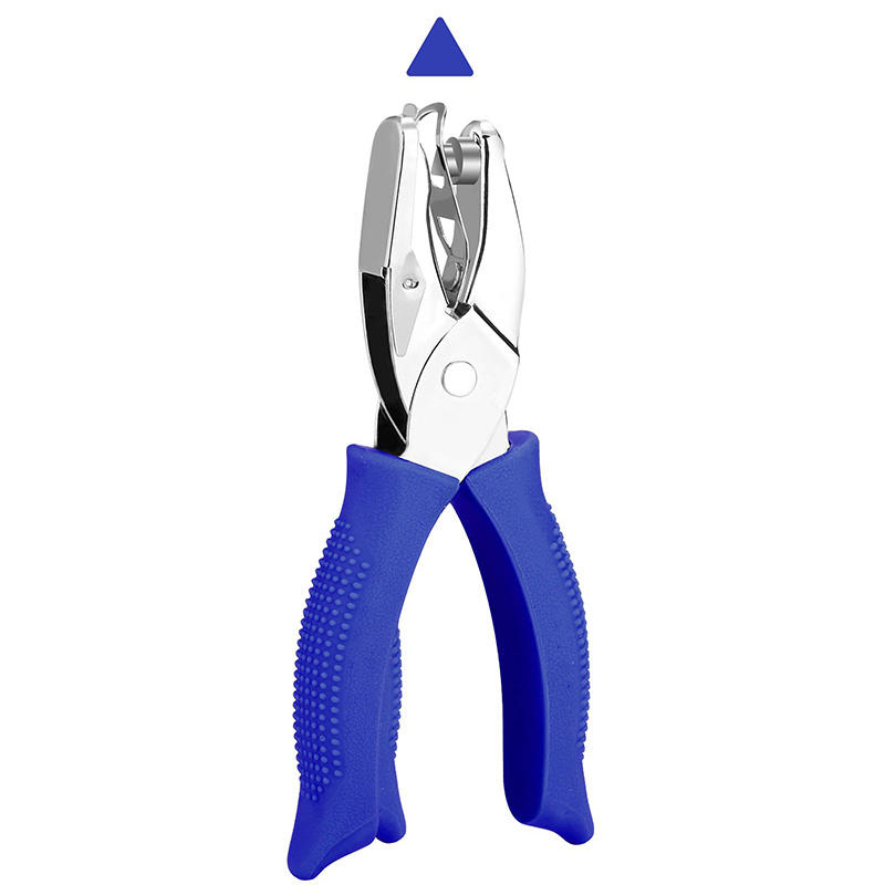 

Lever Punch Hole Maker Handheld Paper Punch for A4 Binder & Notebook 3/16 Triangle Blue