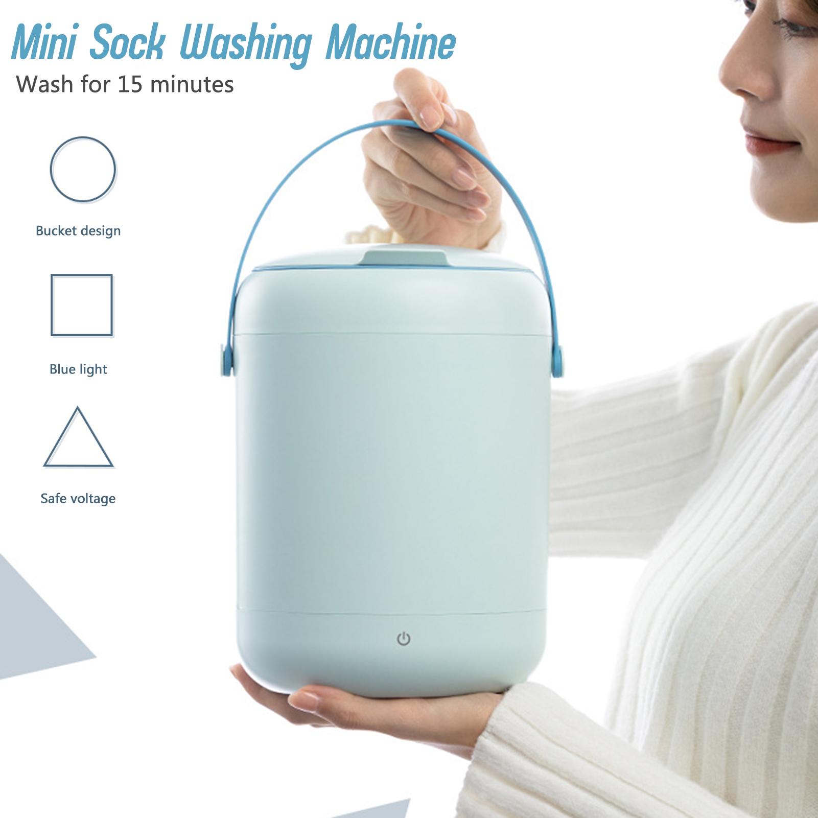 

Sock Washing Machine Bidirectional Washing Blue Light Small Bucket with Handle Household Clothes Underwear Distinction