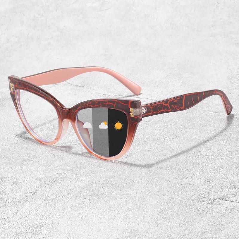 Ladies Photochromic Cat Eye Anti Blue Light Presbyopia Glasses 0