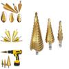 Versatile 3 Pcs 4-12/20/32mm Large Hss Steel Step Cone Drill Titanium Bit Hole Cutter Set For Various Materials
