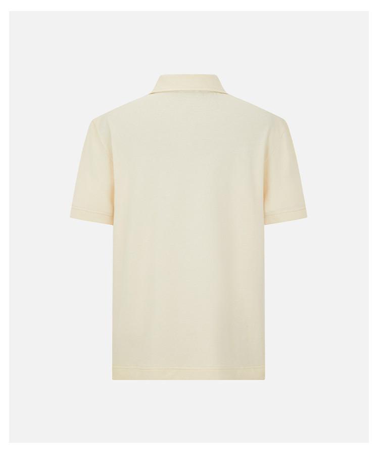 [100% Cotton Embroidered Alphabet] Spring and Summer Solid Color Simple and High End Versatile Men's Short Sleeved Polo Shirt