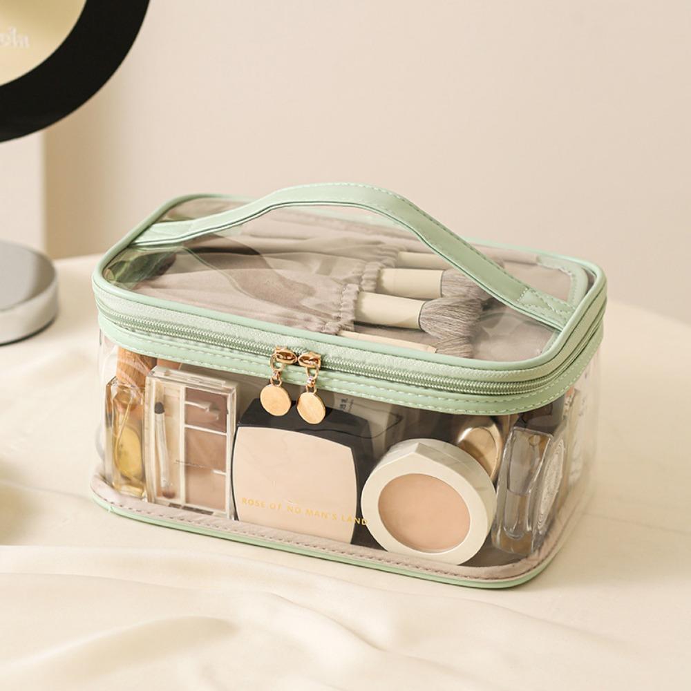 Transparent PU Cosmetic Bag Toiletry Bag Makeup Bag Practical Cosmetics and Jewelry Bag  Studio