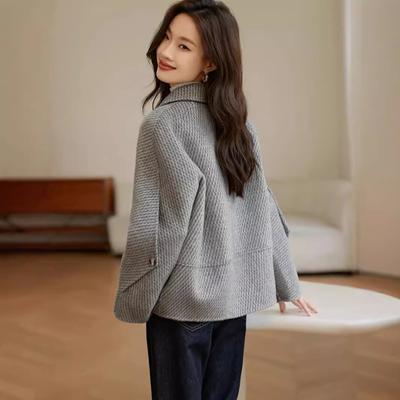 Woolen Coat Winter New Simple Fashion Coat Loose Double-breasted Coat Women
