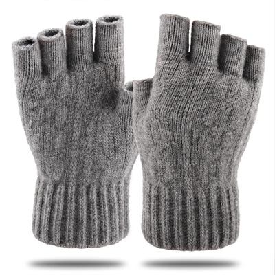 Halbfingerlose Handschuhe Winter Warme Fingerlose Strickhandschuhe Aus Alpakawolle Für Erwachsene Verdickung Reiten Undichte Fingerhandschuhe