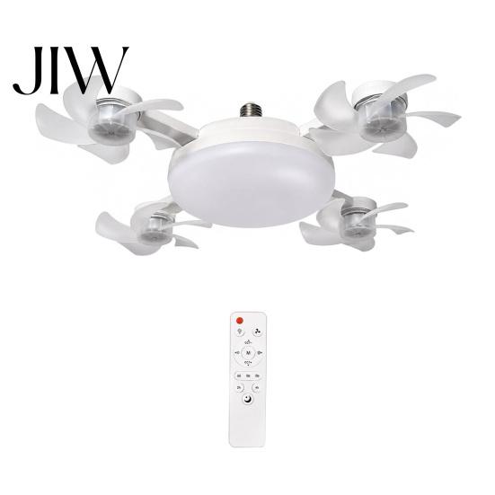 Living Room Ventilation Light 3/4/5 Blade Ceiling Fan with & Remote Control, 2-in-1 Silent LED Drone Energy Saving Foldable Blades, 3-Speed