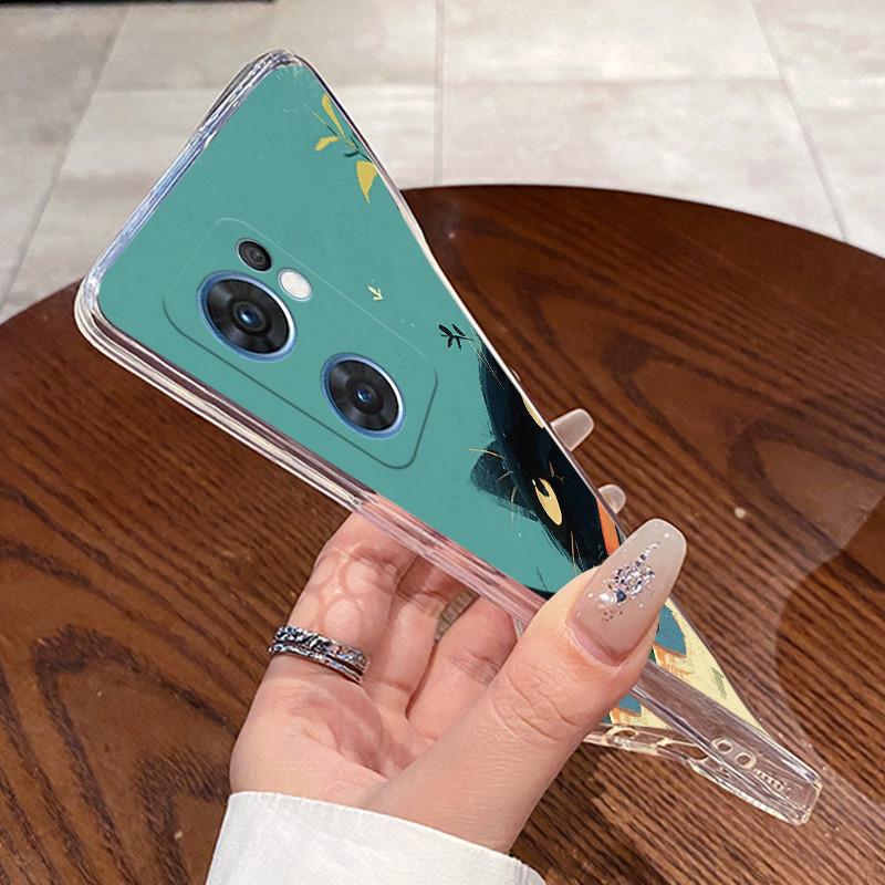Cases For OPPO Reno7 5G / Find X5 Lite Clear Silicone Jelly Soft TPU Back Cover For Reno 7 5G CPH2371 Cute Rabbit Cat Phone Case