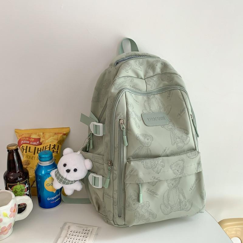 Nylon School Backpack For Girls And Boys With Design And Animal Print For Middle School Use