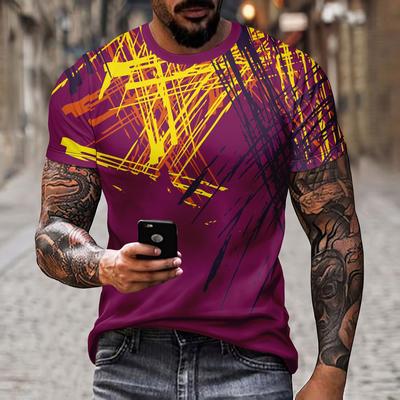 Herren Neues T-Shirt Mode 3D-Druck Vielseitig Polyester Sport Joggen Fitness Kurzarm Übergröße Streetwear Freizeit-Top