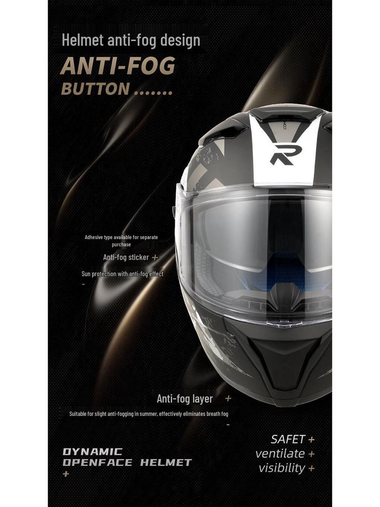 RSV Motorcycle Helmet with Double Visor, Men's Full Face, All-Season, Universal Fit, 3C Certified (Model 939)
