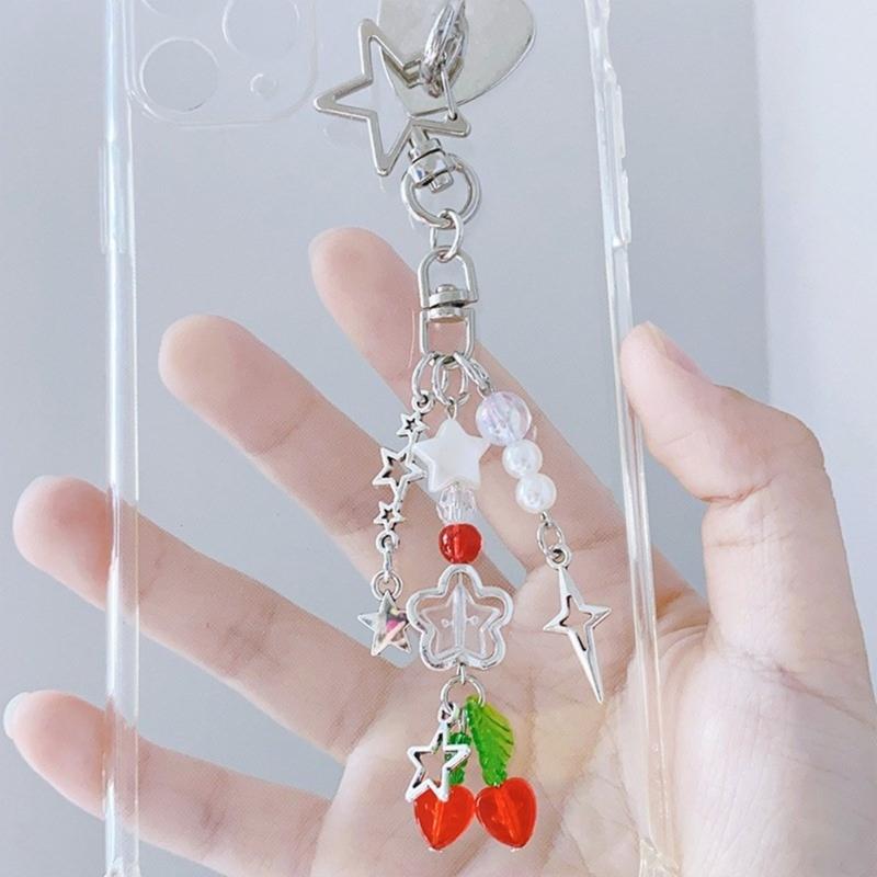Keyring Ornament Strawberry Bag Charm Keychain Alloy Material Backpack Pendant