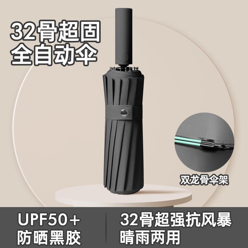 16-Bone double keel automatic umbrella 32-bone wind-resistant sunshade vinyl sun umbrella plus umbrella umbrella