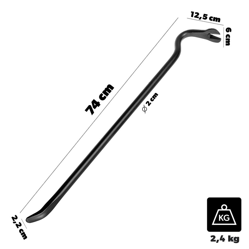 KADAX Bent Forged Crowbar 700 mm Breszka Brecha Stavební drapák na vytahování hřebíků