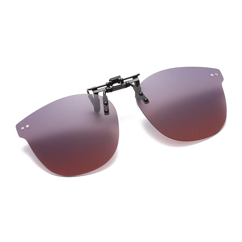 Trendy Rimless Rice Nail Style Polarized Clip-On Sunglasses with UV Protection Dark Green Polarized