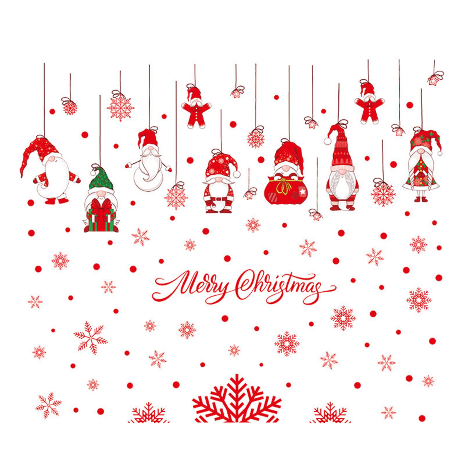 

Рождественские украшения Украшение для праздничной вечеринки Наклейки на окна ПВХ Статические наклейки Украшения для окон One Size