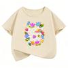 Funny Flower Design TShirt Printed T Shirt Girls Summer Clothes Short Sleeve Tops TShirts Cute Girls Clothing