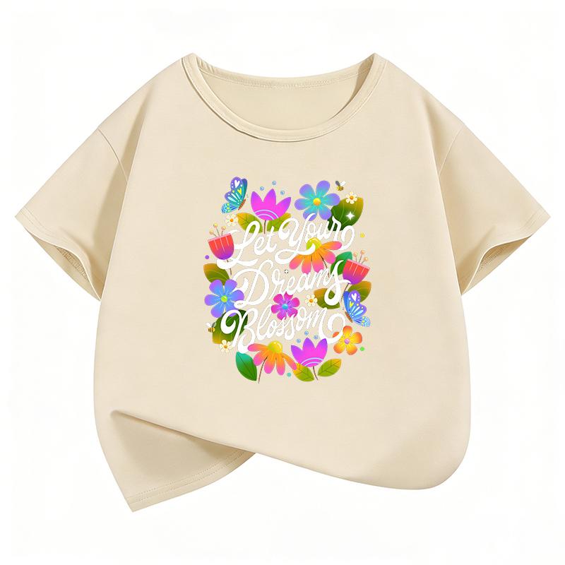 Funny Flower Design TShirt Printed T Shirt Girls Summer Clothes Short Sleeve Tops TShirts Cute Girls Clothing