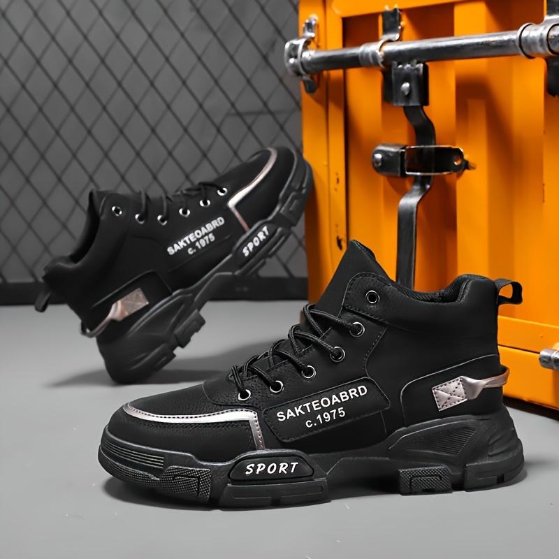 

Удобные мужские нескользящие ветрозащитные высокие ботинки на шнуровке для пеших прогулок на открытом воздухе, бега, осеннего и зимнего сезонов 43 чёрный