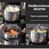 HUIHUADU 3-Piece 32cm Double-Layer Stainless Steel Steamer Pot