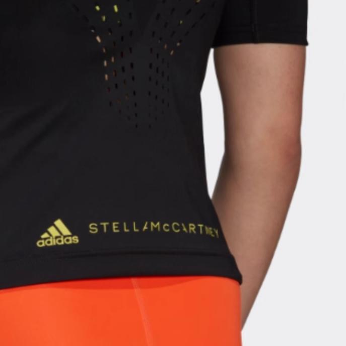 Adidas Einfarbiges Rundhals-Sport-Kurzarm-T-Shirt Damen-Tops Schwarz HG6871