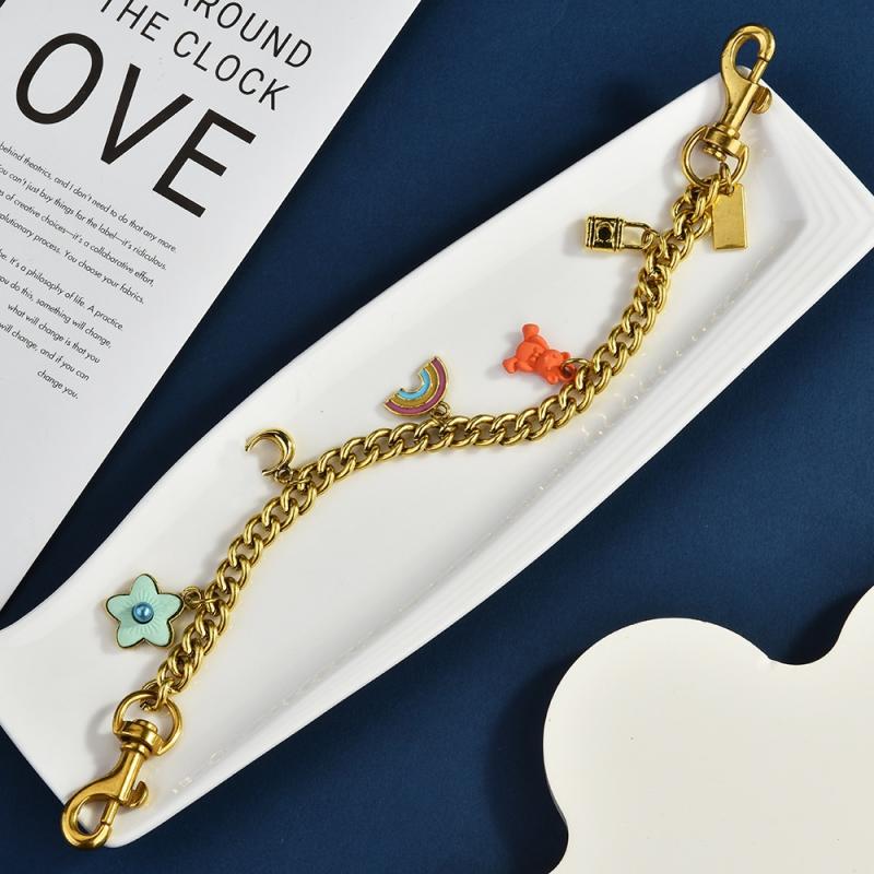 1Pc Shining Cartoon Keychain Bag Chain Colorful  Car Key Chain Metal Key Ring Exquisite Gifts Souvenirs Car Pendant