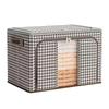 Houndstooth Foldable Storage Box with Lid - Moisture-Proof Organizer for Clothes, Duvets, and Toys