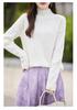 Autumn 100% Pure Wool Cable Knit Half-High Neck Sweater - Solid Color, Loose Fit