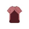 Nike Men's Red Colorblock Stripe Tennis Quick-Dry Short-Sleeve T-Shirt