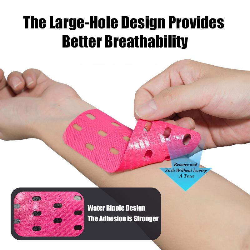 Cinta Kinesiológica Porosa Sin Látex Unisex 5cm*5m Impermeable Transpirable Flexible Cinta Muscular Elástica de Algodón Cinta Deportiva