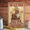 Vintage-Inspired Guitarist Metal Sign - Rustic Home Decor for Music Lovers, Man Cave,  Bedroom, Instrument Shop, and Audio Room