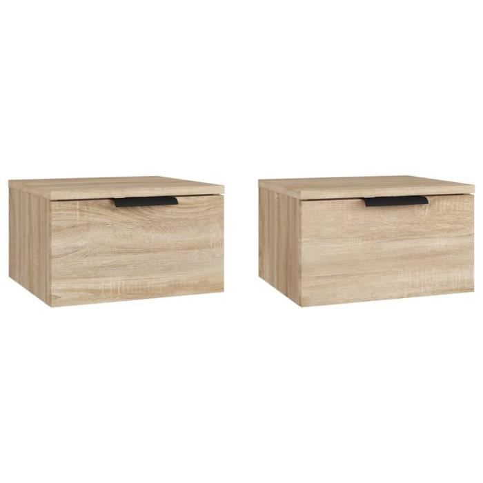 VidaXL Wall-mounted Bedside Tables 2 Pcs Sonoma Oak 34x30x20 Cm811383